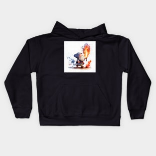 Cute Watercolor Wizard Kids Hoodie